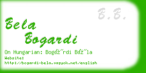 bela bogardi business card